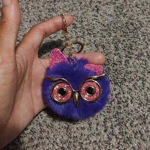 Owl Keychain with Gold Accents